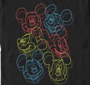 Men's Mickey & Friends Neon Heads  Adult T-Shirt