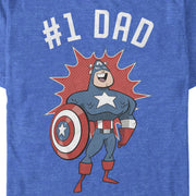 Men's Marvel #1 Dad Cartoon Captain America  Adult T-Shirt