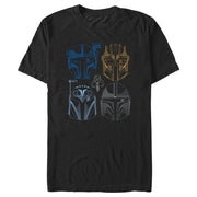 Men's Star Wars: The Mandalorian Line Art Helmets  Adult T-Shirt