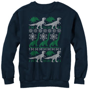 Men's Lost Gods Ugly Christmas Dinosaur Print  Adult Sweatshirt