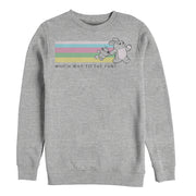 Men's Toy Story Ducky & Bunny Fun Rainbow Race  Adult Sweatshirt