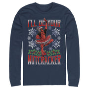 Men's Marvel Christmas Deadpool Nutcracker  Adult Long Sleeve Shirt