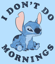 Men's Lilo & Stitch I Don't Do Mornings Light Blue  Adult T-Shirt