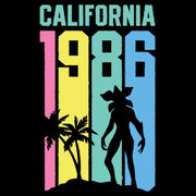 Men's Stranger Things California 1986 Rainbow Stripe Demogorgon  Adult T-Shirt