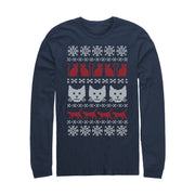 Men's Lost Gods Ugly Christmas Cat  Adult Long Sleeve Shirt