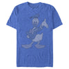 Men's Mickey & Friends Donald Duck Gray Grayscale Wave  Adult T-Shirt