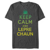 Men's Lost Gods St. Patrick's Day Keep Calm and Leprechaun Green Fade  Adult T-Shirt