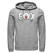 Men's Nintendo Mario Boo! Bubble Text  Adult Pull Over Hoodie