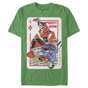 Men's Batman Harley Quinn Joker Poker Card  Adult T-Shirt