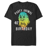 Men's Star Wars Chewie Party Animal 40th Birthday Color Portrait  Adult T-Shirt