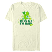 Men's Care Bears St. Patrick's Day Good Luck Bear kiss Me I'm Irish-ish  Adult T-Shirt