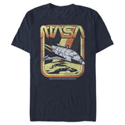 Men's NASA Retro Rocket Poster  Adult T-Shirt