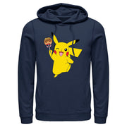 Men's Pokemon Halloween Pikachu Jack-O'-Lantern Caramel Apple  Adult Pull Over Hoodie