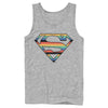 Men's Superman Logo Retro Stripe  Adult Tank Top