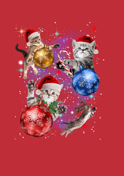 Men's Lost Gods Xmas Cats in Space  Adult T-Shirt