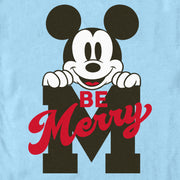 Men's Mickey & Friends Be Merry  Adult T-Shirt