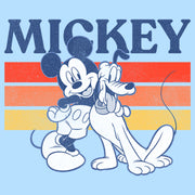 Men's Mickey & Friends Retro Pluto and Mickey Mouse  Adult T-Shirt