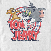 Men's Tom and Jerry Patriotic Stars and Stripes Circle  Adult T-Shirt