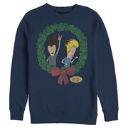 Men's Beavis and Butt-Head Christmas Rocker Wreath  Adult Sweatshirt