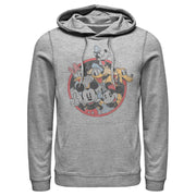 Men's Mickey & Friends Retro Group Shot  Adult Pull Over Hoodie