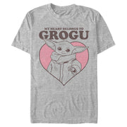 Men's Star Wars: The Mandalorian Valentine's Day The Child Belongs to Grogu  Adult T-Shirt