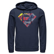 Men's Superman Logo Paint Splatter  Adult Pull Over Hoodie