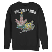 Men's SpongeBob SquarePants Christmas Welcome Santa  Adult Sweatshirt