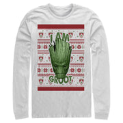 Men's Marvel Ugly Christmas Guardians of the Galaxy Groot Portrait  Adult Long Sleeve Shirt