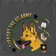 Men's US Army Support the US Army Dog Logo  Adult T-Shirt