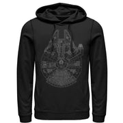 Men's Star Wars Millennium Falcon Outline  Adult Pull Over Hoodie