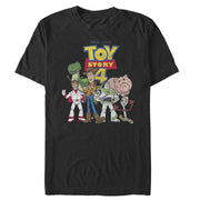 Men's Toy Story Character Logo Party  Adult T-Shirt