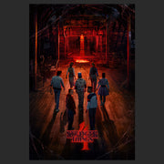 Men's Stranger Things Caution Creel House Rift Poster  Adult T-Shirt