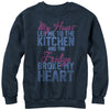 Women's CHIN UP Heart Led Me to Kitchen  Adult Sweatshirt