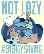 Men's Lilo & Stitch Not Lazy, Saving Energy  Adult T-Shirt