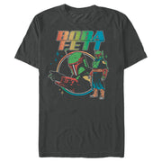 Men's Star Wars: The Book of Boba Fett Retro Rainbow Logo  Adult T-Shirt