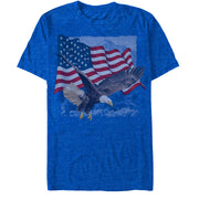 Men's Lost Gods Fourth of July  American Flag Eagle Soar  Adult T-Shirt