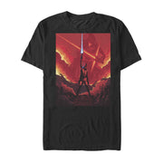 Men's Star Wars The Last Jedi Rey Lightsaber Flames  Adult T-Shirt