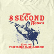 Men's Professional Bull Riders 8 Second Heroes  Adult T-Shirt