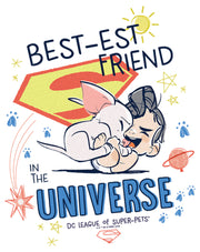 Men's DC League of Super-Pets Cartoon Best-est Friend in the Universe  Adult T-Shirt