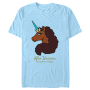 Men's Afro Unicorn Unique Logo  Adult T-Shirt