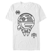 Men's Star Wars Line Art Spaceships  Adult T-Shirt