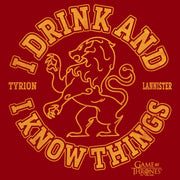 Men's Game of Thrones I Drink and I Know Things College Logo  Adult T-Shirt