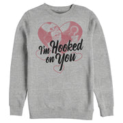 Men's Peter Pan Valentine's Day Captain Hook I'm Hooked on You  Adult Sweatshirt