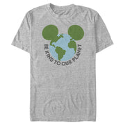 Men's Mickey & Friends Be Kind to Our Planet Mickey Mouse Logo  Adult T-Shirt