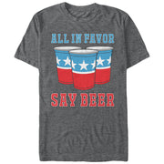 Men's Lost Gods All in Favor Say Beer  Adult T-Shirt