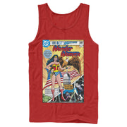 Men's Justice League Vintage Huntress Comic Cover  Adult Tank Top