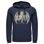 Men's Batman Shield Logo Comic 80th Anniversary  Adult Pull Over Hoodie