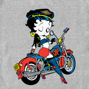 Men's Betty Boop Red and Blue Biker Betty  Adult T-Shirt