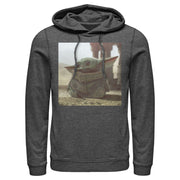 Men's Star Wars: The Mandalorian The Child Square Frame  Adult Pull Over Hoodie