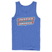 Men's Justice League Patriotic Frame Logo  Adult Tank Top